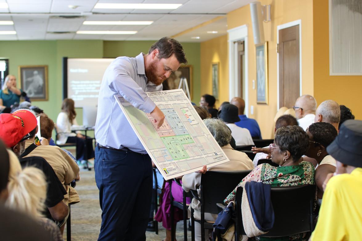 Flaherty & Collins Properties Staff Reviewing the Site Plan with Residents 